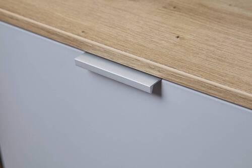 SZAFKA NOCNA LIMA - kolor dębowy/kolor aluminiowy, Trend, materiał drewnopochodny/metal (40/61/42cm) - Stylife