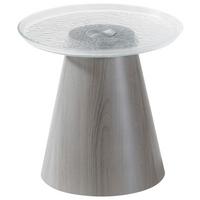 Stolić Lucille - hrast sivi/prozirno, Lifestyle, staklo/metal (48/47/48cm) - Premium Living