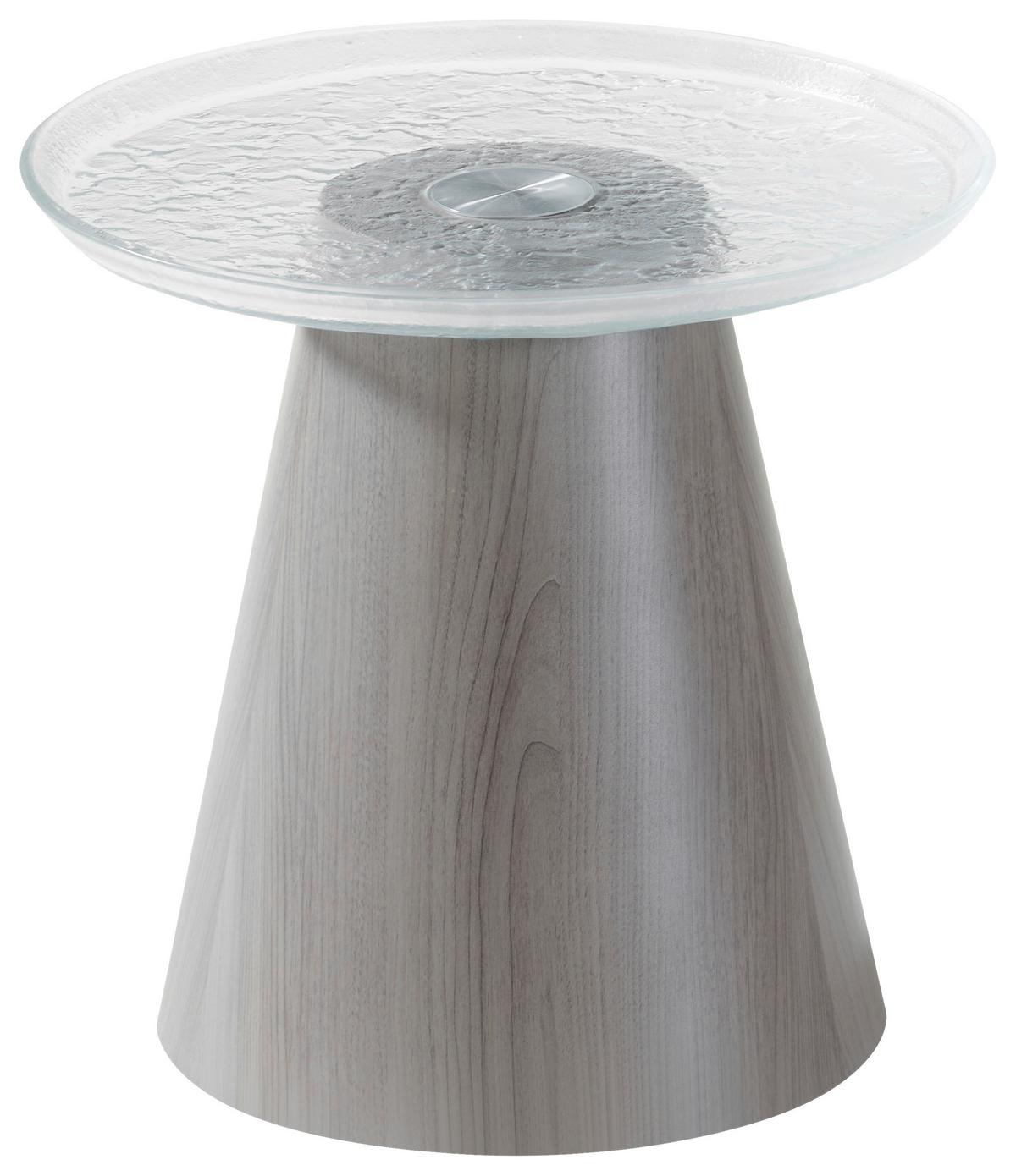 Stolić Lucille - hrast sivi/prozirno, Lifestyle, staklo/metal (48/47/48cm) - Premium Living