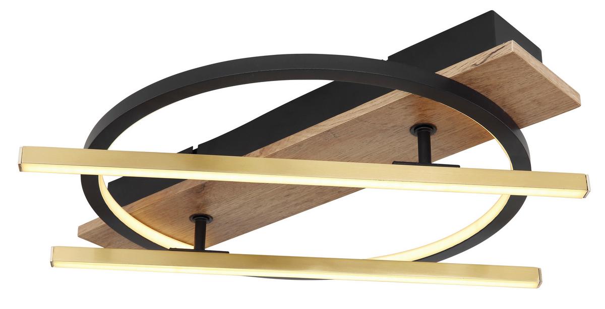 Stropna Led-svetilka Beatrix, S Sijalko - črna/temno rjava, Design, kovina/umetna masa (44/40/9cm) - Globo