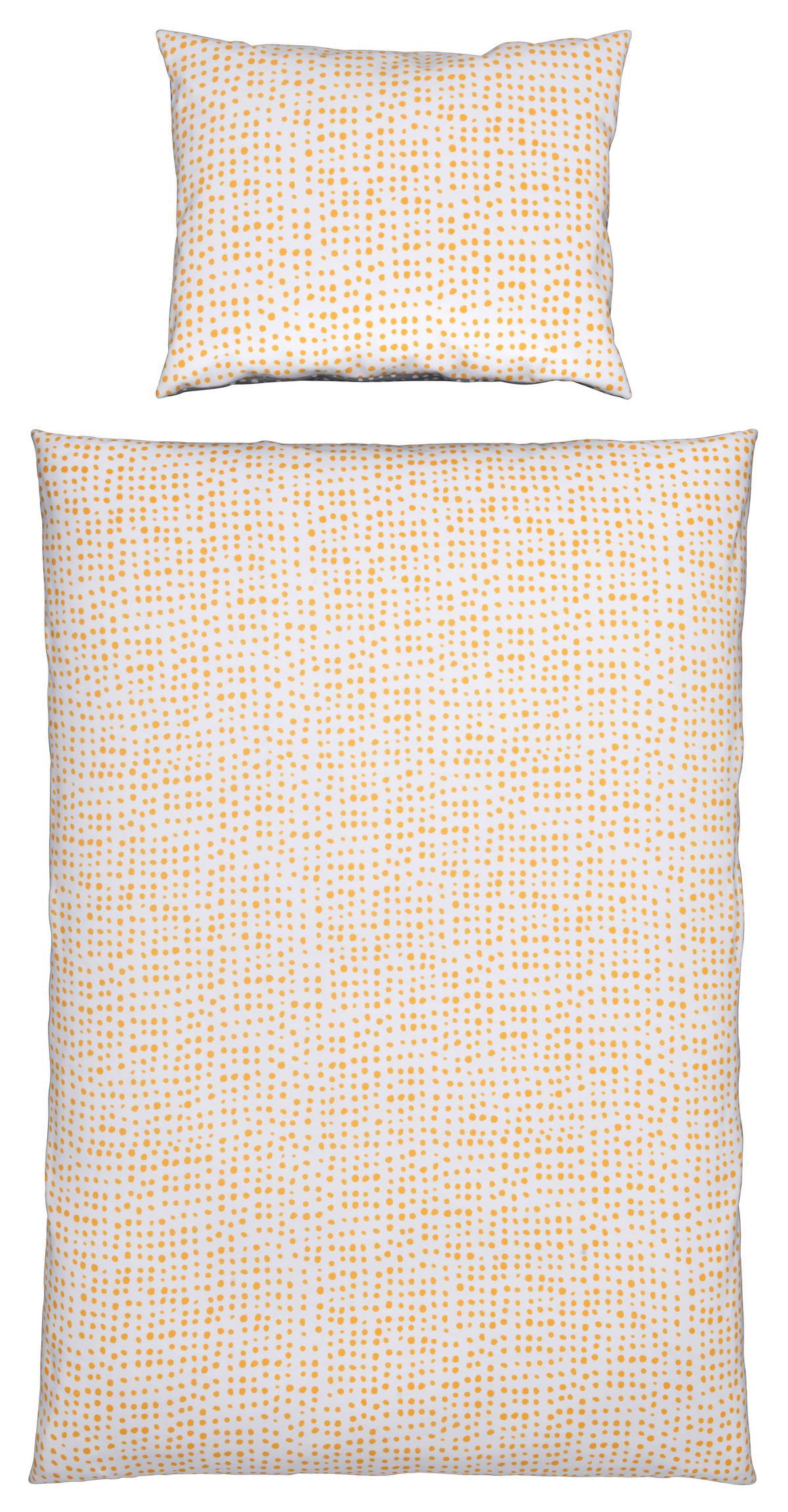 Wendebettwäsche Luise in Grau/Weiß/Gelb ca. 140x200cm - Currygelb/Weiß, MODERN, Textil (140/200cm) - Modern Living