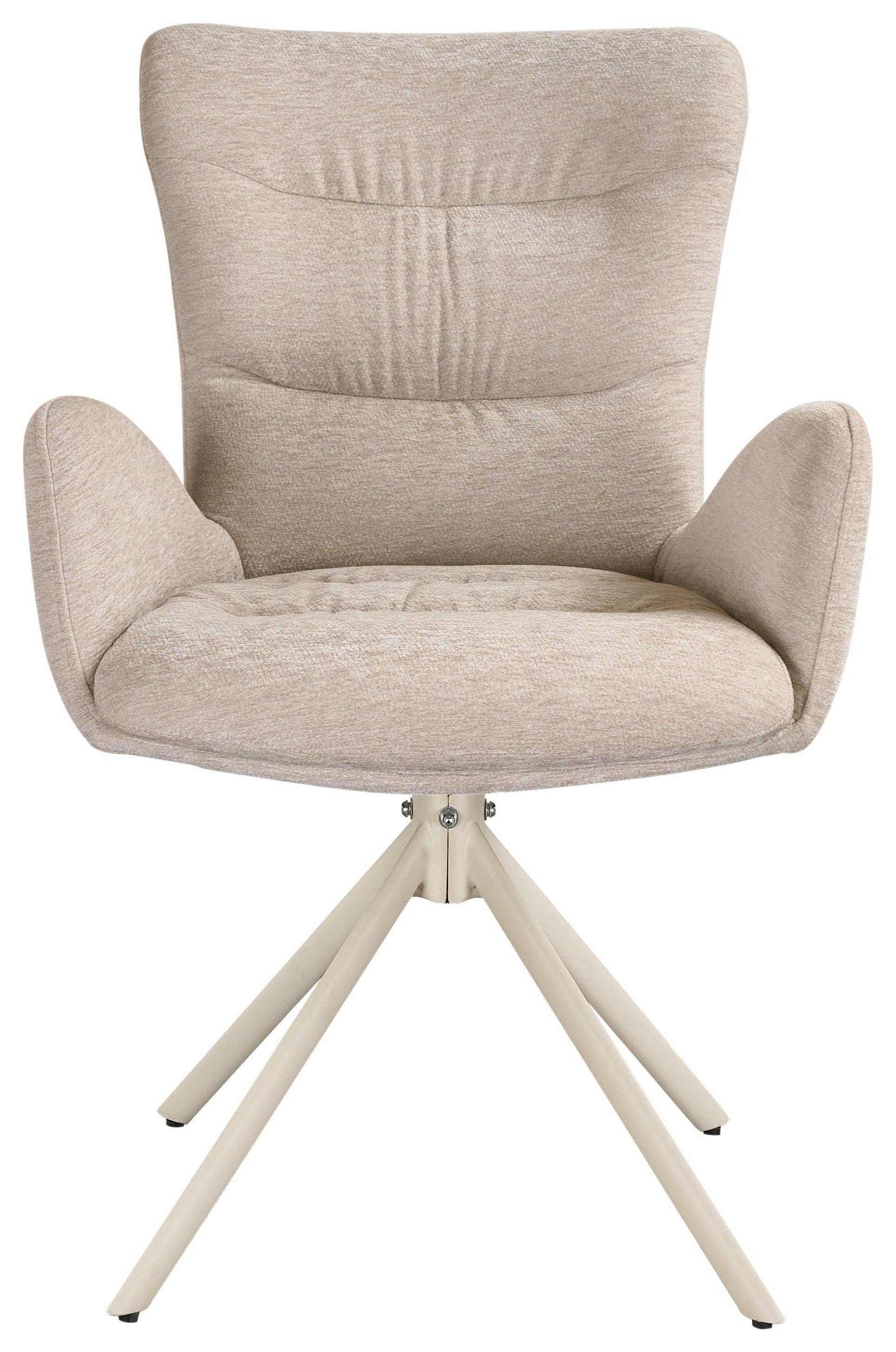 STOL MED ARMSTÖD STELLA - beige, Design, metall/textil (58/91/65cm) - Mömax