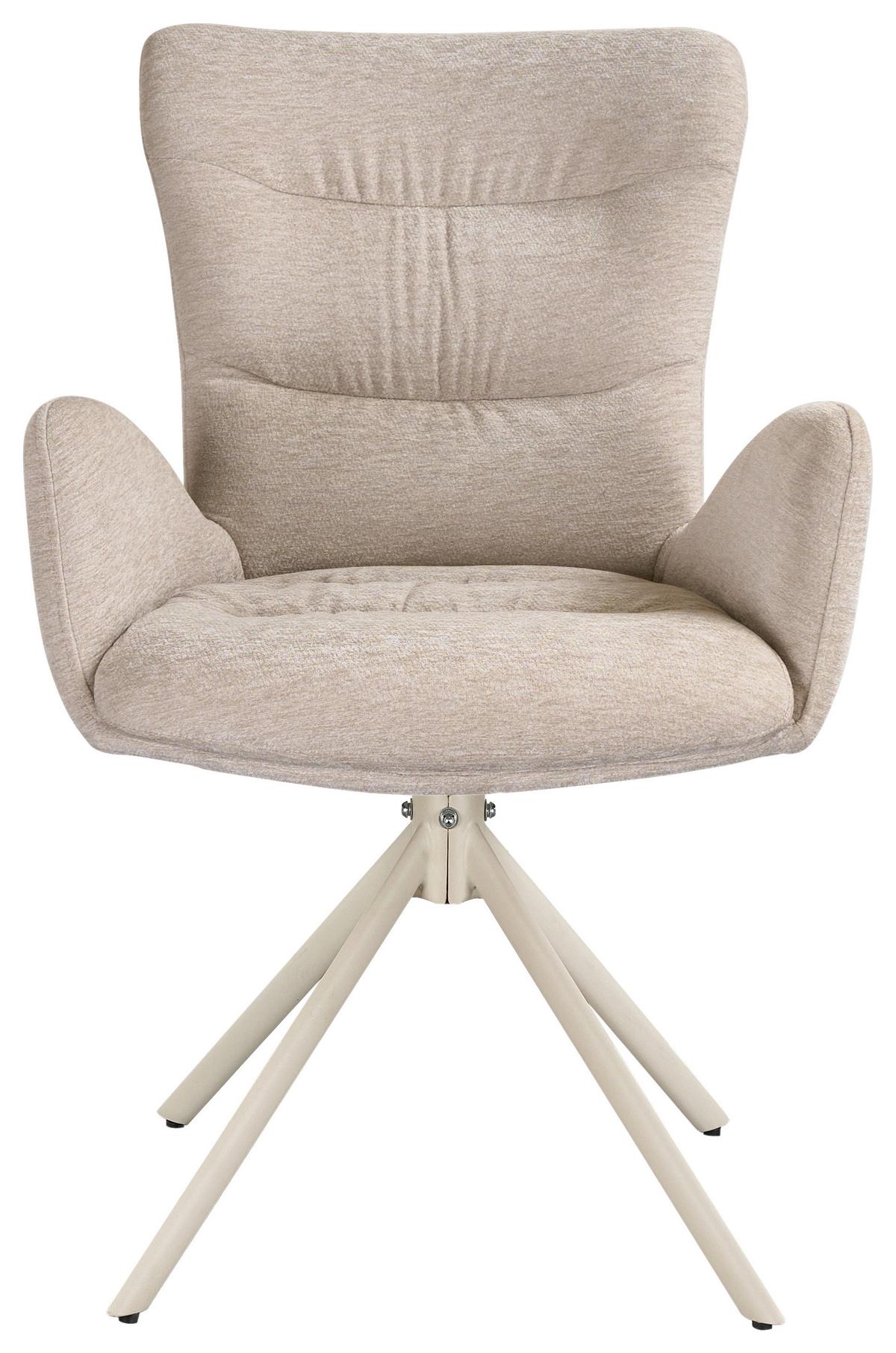 Armlehnstuhl Stella Beige - Beige, Design, Textil/Metall (58/88,5/68cm) - Mömax