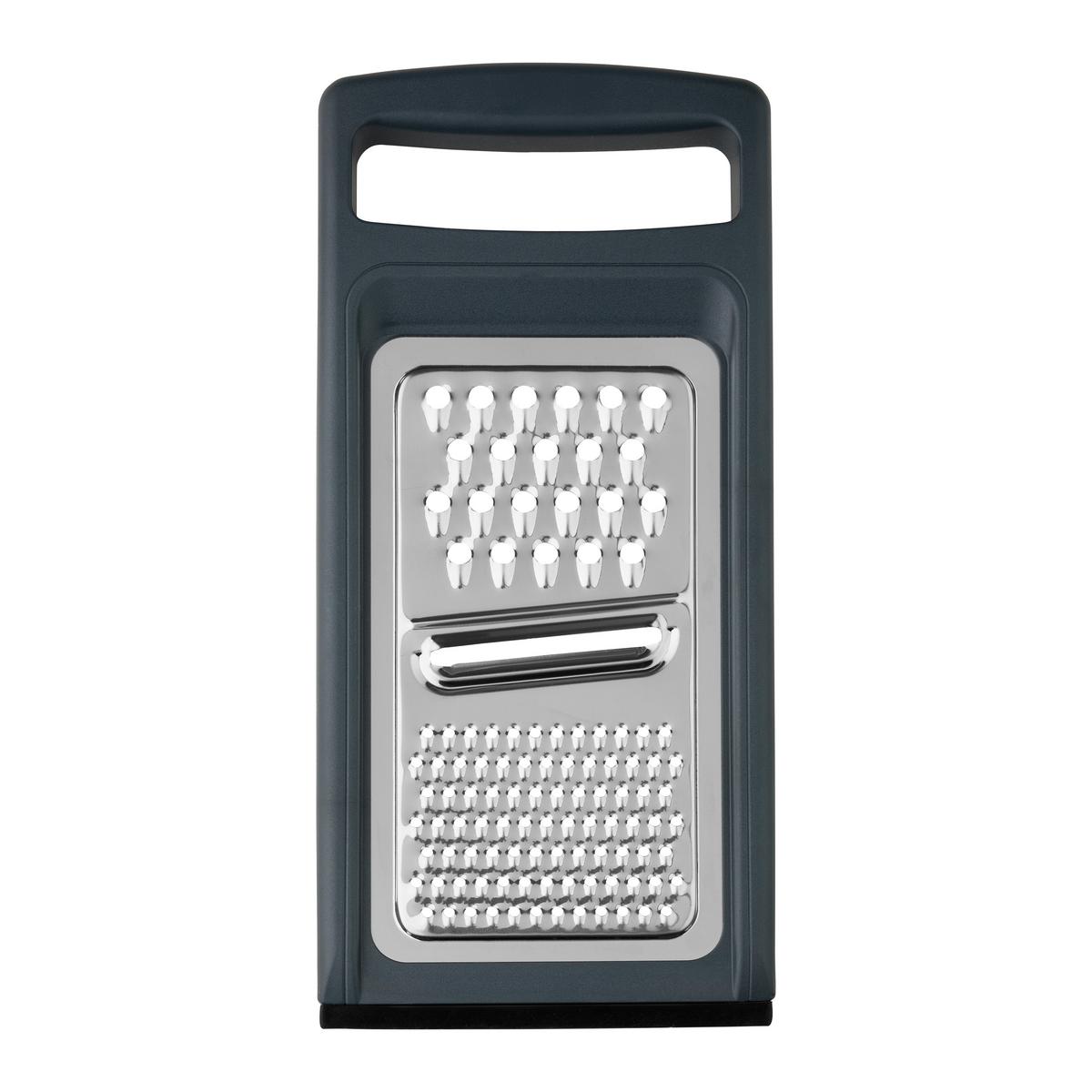 Reibe Kiki Edelstahlfarben/Dunkelgrau - Edelstahlfarben/Dunkelgrau, KONVENTIONELL, Kunststoff/Metall (28,2/12,8/1,5cm) - Mömax