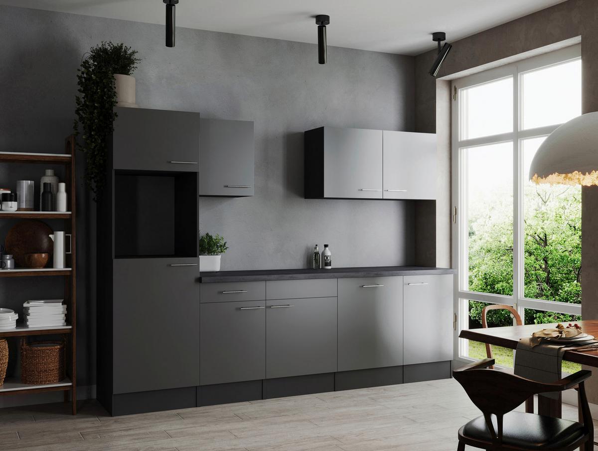 Kuhinjski Blok Brez Aparatov Oliver, 280cm - srebrne barve/siva, Design, kovina/leseni material (280cm) - Respekta