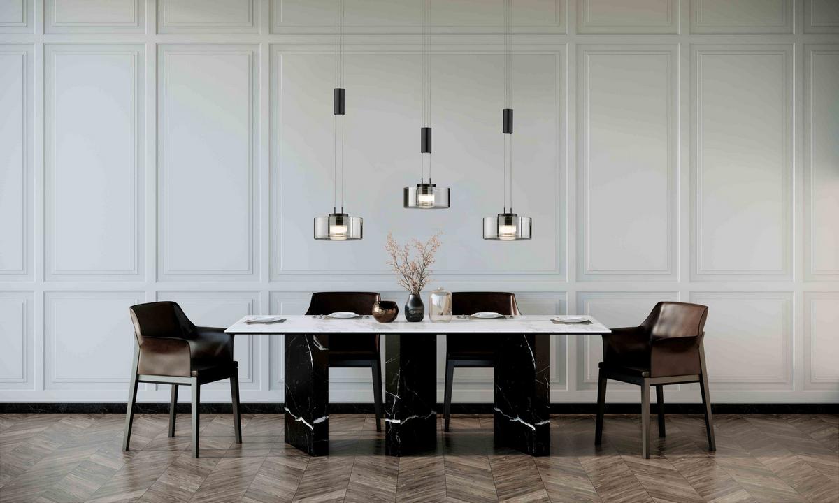 LAMPA WISZĄCA LED 61096 LAVIN - Design, metal/szkło (100/20/160cm) - Fischer & Honsel