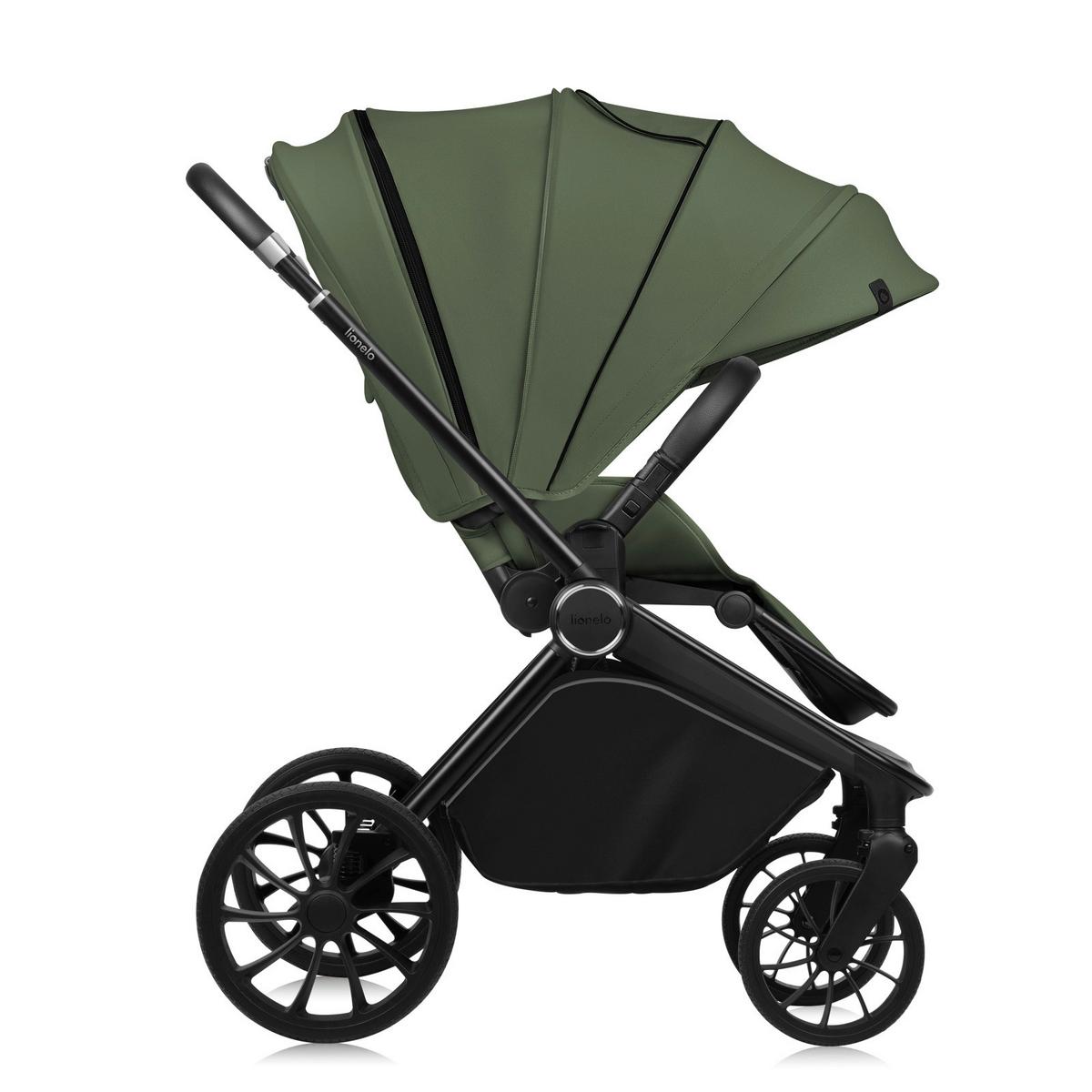 WÓZEK DZIECIĘCY - ZESTAW MIKA PLUS 2IN1 - oliwkowa zieleń, Basics (62/62/40cm) - Lionelo