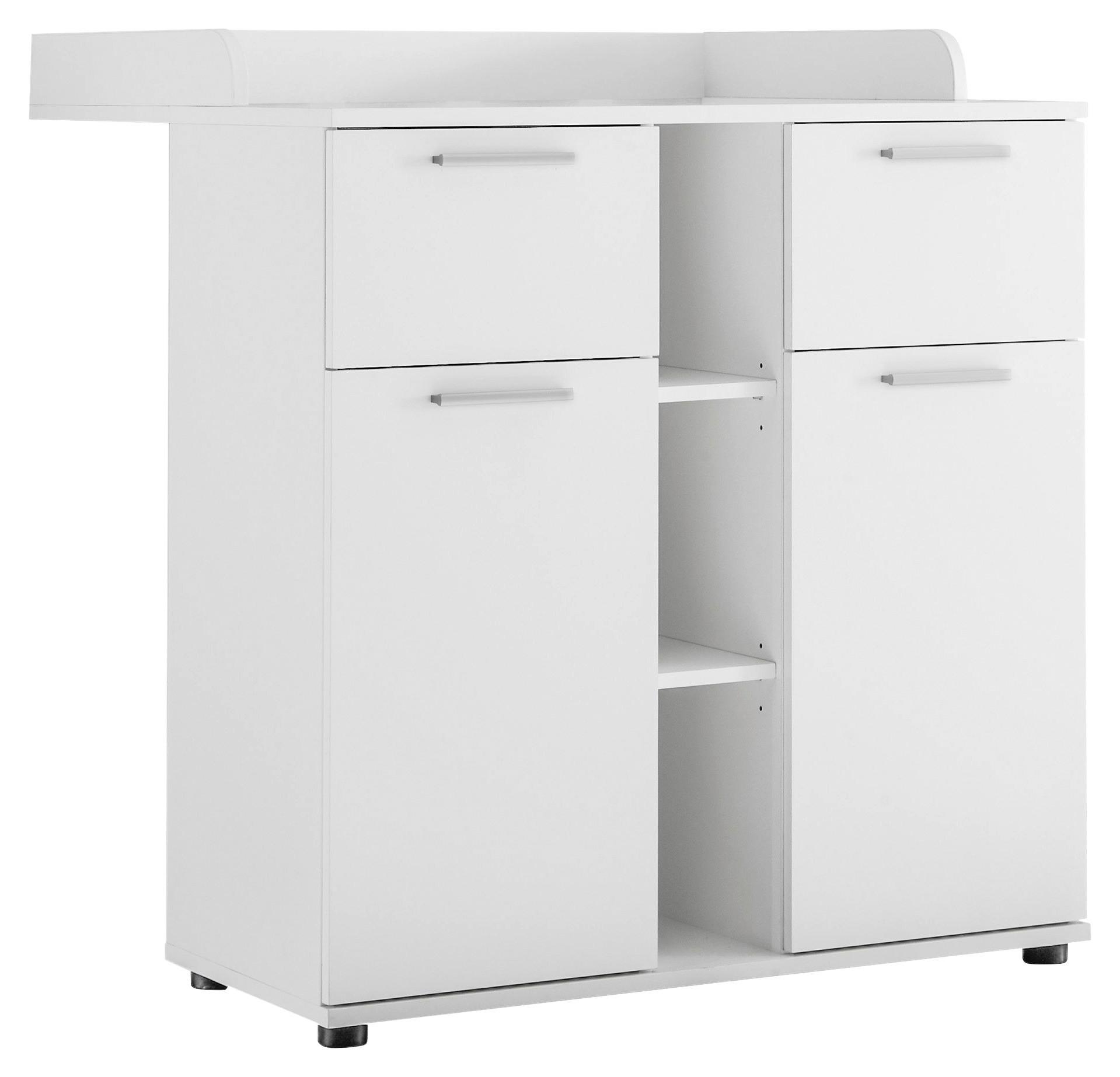 Previjalna Komoda Bibo, Bela - srebrne barve/bela, Konvencionalno, umetna masa/leseni material (89/101/78cm) - MID.YOU