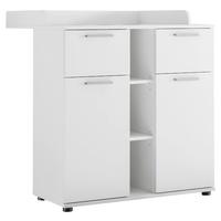 Previjalna Komoda Bibo, Bela - srebrne barve/bela, Konvencionalno, umetna masa/leseni material (89/101/78cm) - MID.YOU