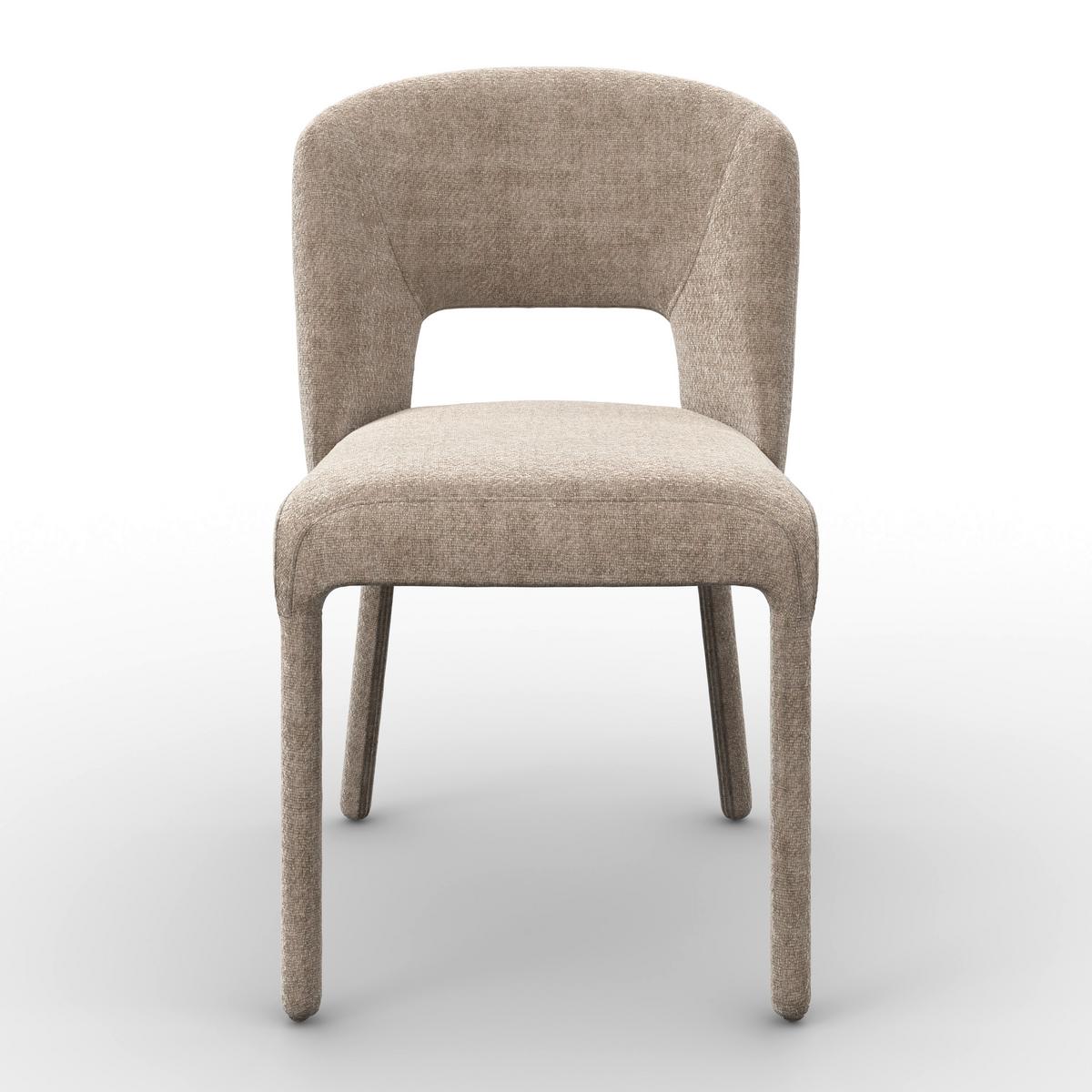 Stuhl Anea Hellgrau Webstoff Gepolstert - Hellgrau/Pinienfarben, MODERN, Holz/Textil (52/79/55,5cm) - Bessagi Home