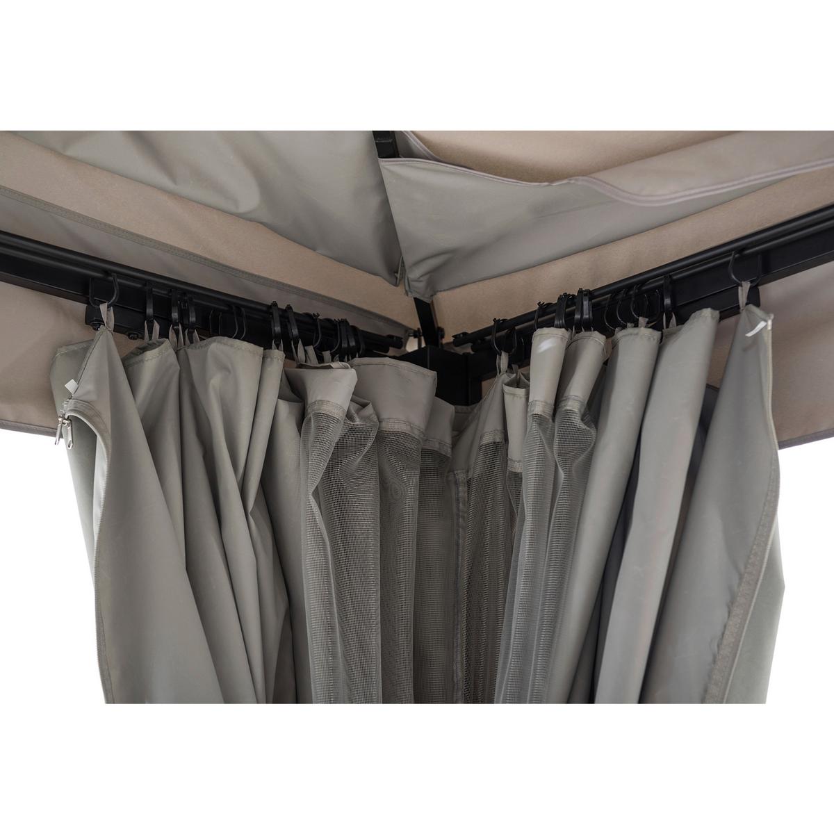 Pavillon Schwarz - Grau, Basics, Textil (402/296/336cm)