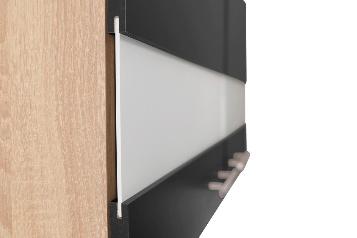 Bife Omara Merle, 100cm - srebrne barve/črna, Basics, kovina/steklo (100/200/60cm) - Respekta