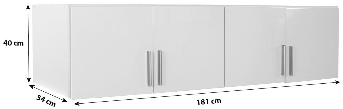 Nastavak Ormara Celle - bijela/bijela visoki sjaj, Moderno, drvo/plastika (181/40/54cm) - Modern Living