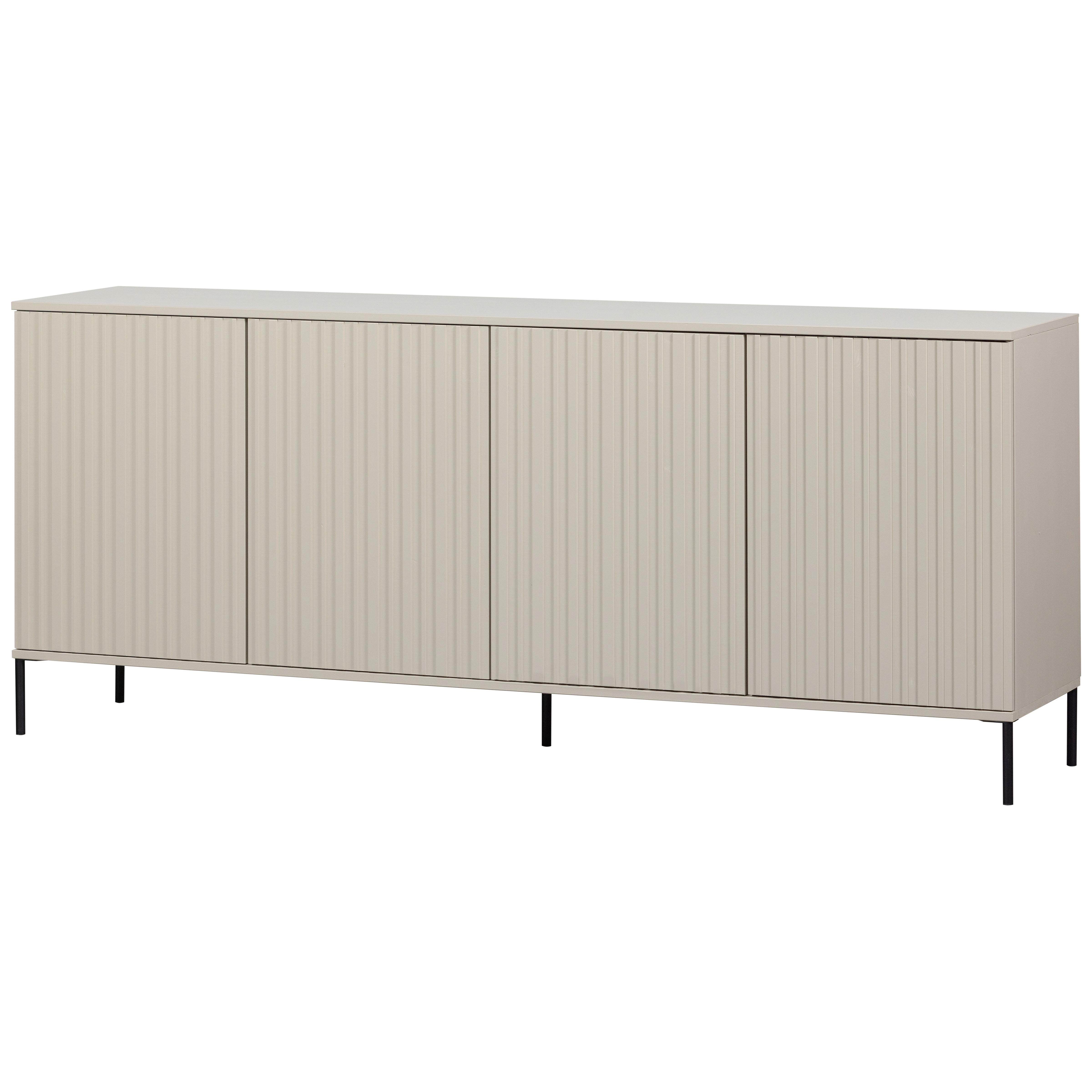 Sideboard Gravure Beige B: 40 cm - Schwarz/Grau, Design, Holz/Metall (200/85/44cm) - Livetastic
