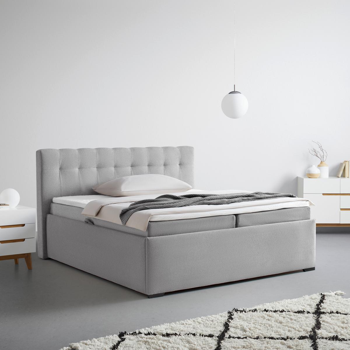 Polsterbett Thor in Grau ca. 180x200cm - Anthrazit/Grau, KONVENTIONELL, Holz/Textil (180/200cm) - Mömax