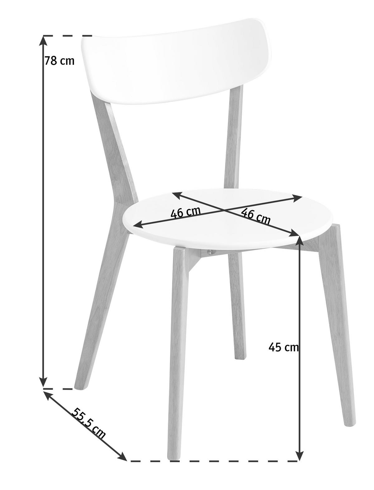 ZESTAW KRZESEŁ RALF 2ER-SET - kolor naturalny/biały, Design, drewno (46/78/55,5cm) - Livetastic