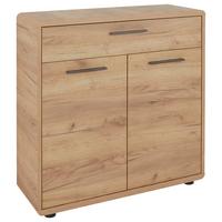 Komoda Fontana - boja hrasta/crna, Moderno, pločasti materijal/plastika (84/90/32cm) - Modern Living