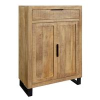 Schuhschrank Everest Naturfarben - Schwarz/Naturfarben, Natur, Holz/Metall (88/130/40cm) - Mömax