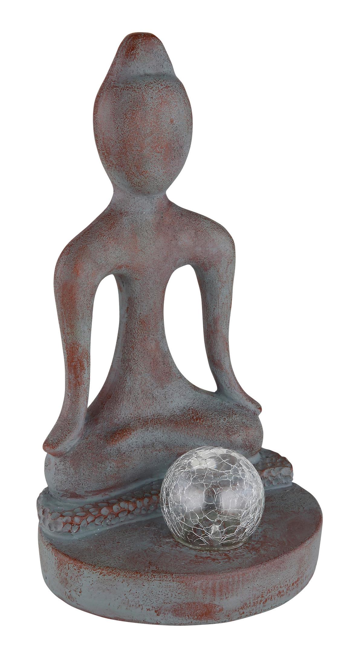 Solarna Svetilka Buddha, S Sijalko - siva/barve brona, Konvencionalno, umetna masa/steklo (17,5/15/30cm) - Globo