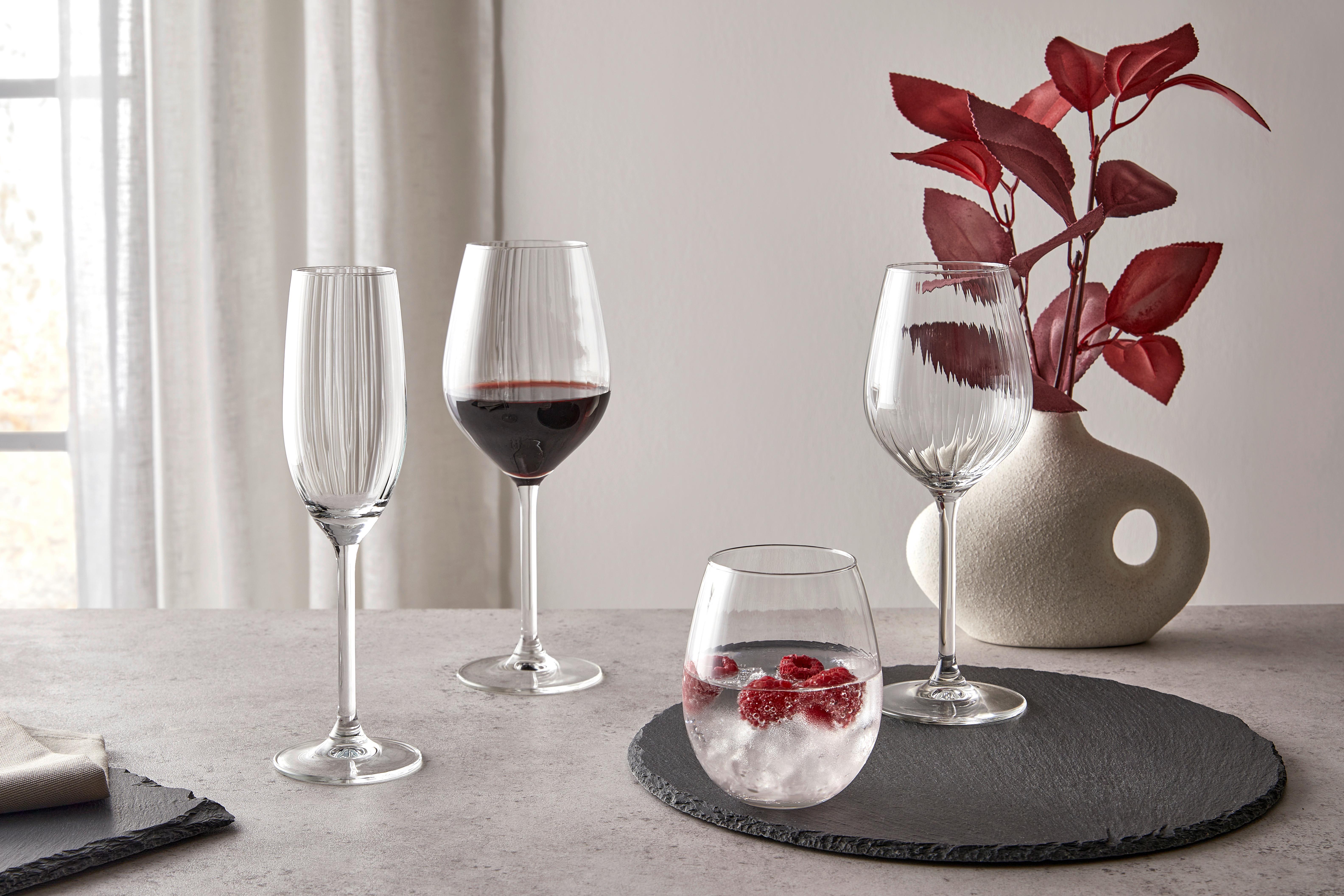 SET MED VINGLAS ROSEMARY - RED - klar, Modern, glas - Mömax