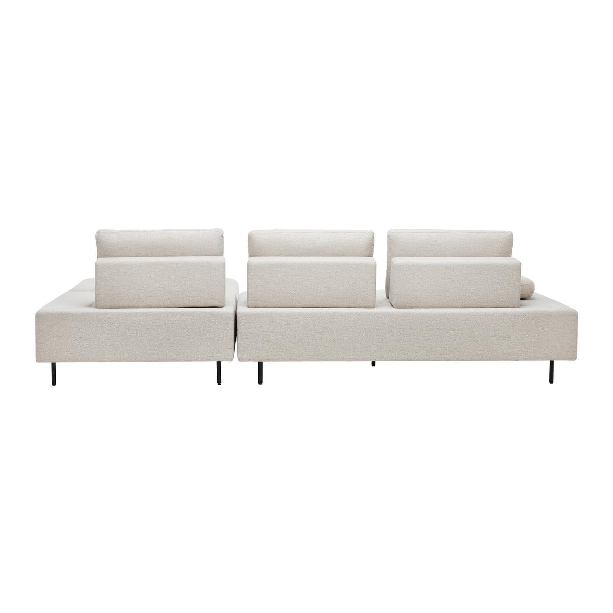 Sedežna Garnitura Mani - črna/bež, Moderno, kovina/tekstil (309/89,2/183,5cm) - Bessagi Home