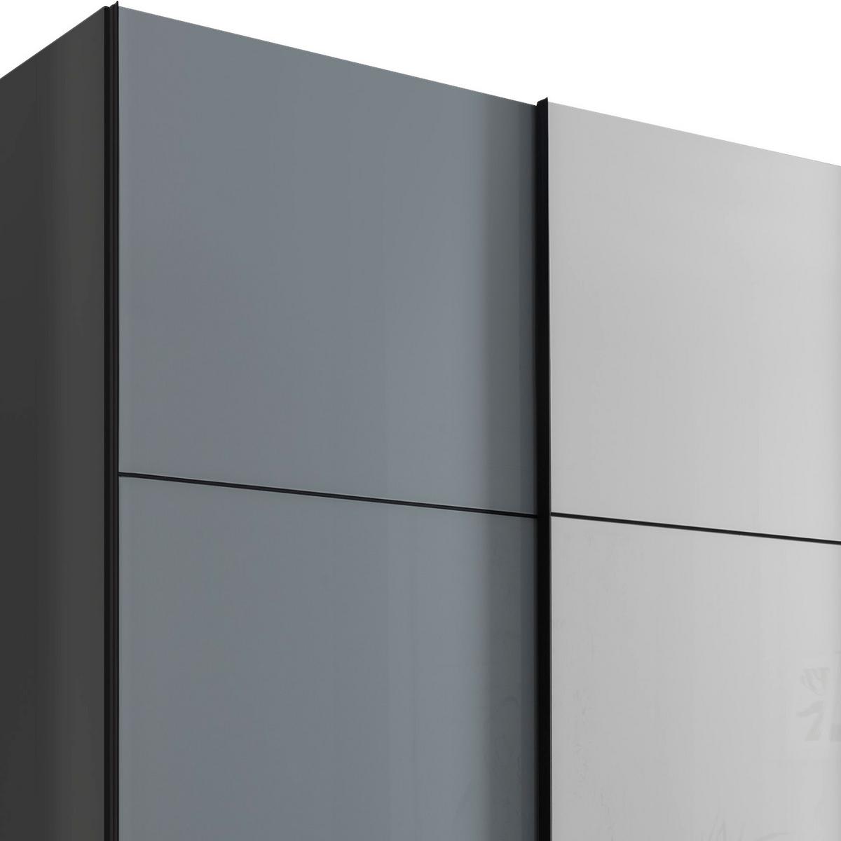 Ormar Sa Staklenim Kliznim Vratima Includo - bijela/tamno siva, Moderno, staklo/drvni materijal (336/222/68cm) - Premium Living