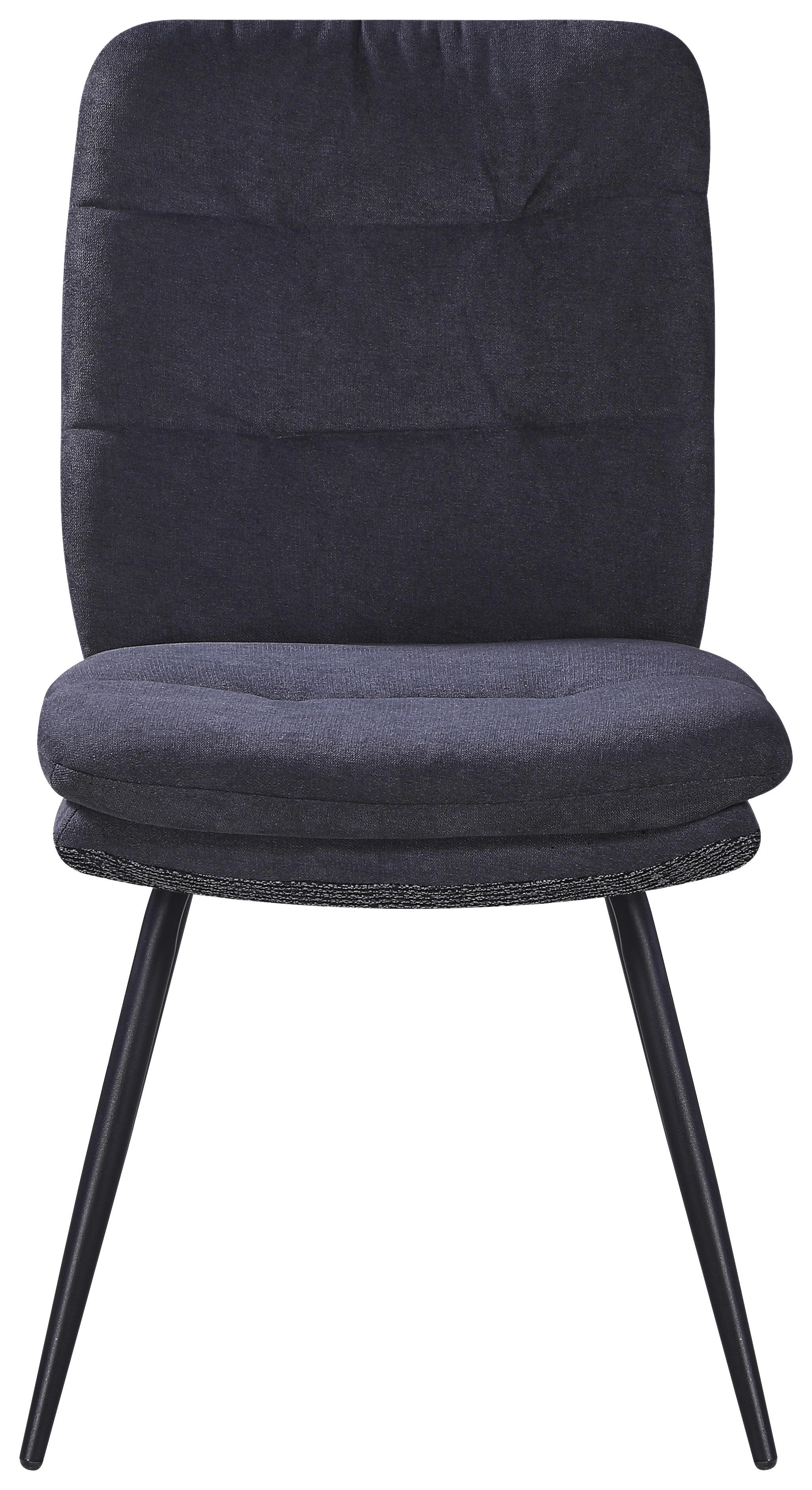 Stuhl Nova Grau - Schwarz/Grau, MODERN, Textil/Metall (48/89/67cm) - Premium Living