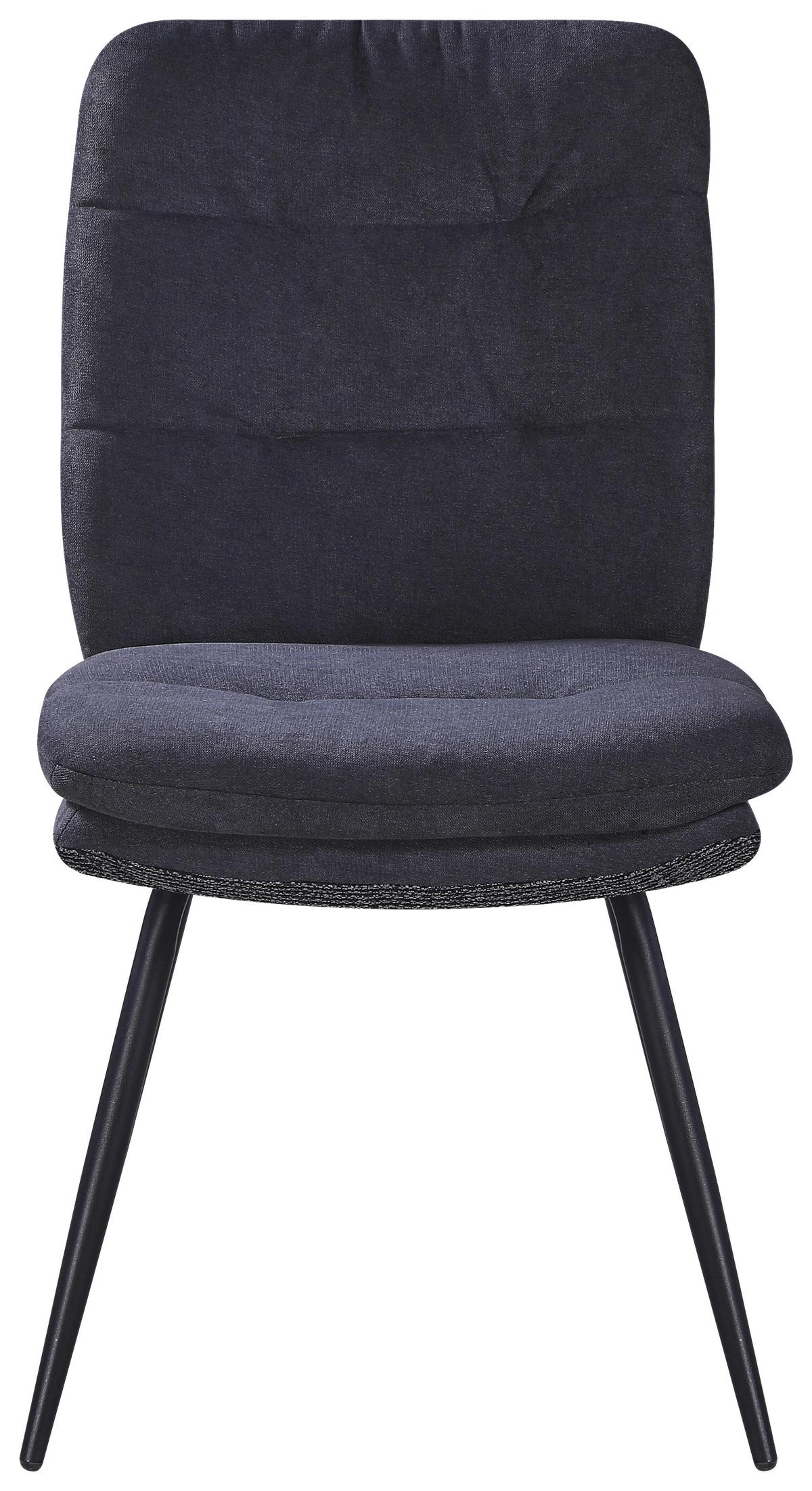 Stuhl Nova Grau - Schwarz/Grau, MODERN, Textil/Metall (48/89/67cm) - Premium Living