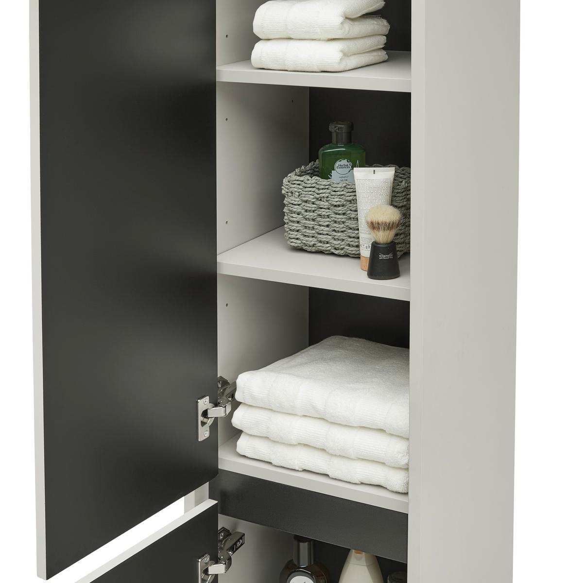 Seitenschrank Sophia Kashmirfarben - Kaschmir/Schwarz, MODERN, Holzwerkstoff (35/120/33cm) - Mömax
