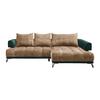 Ecksofa Morgan Dumkelgrün/Cappuccino - Dunkelgrün/Beige, Modern, Textil/Metall (262/184cm) - Mömax