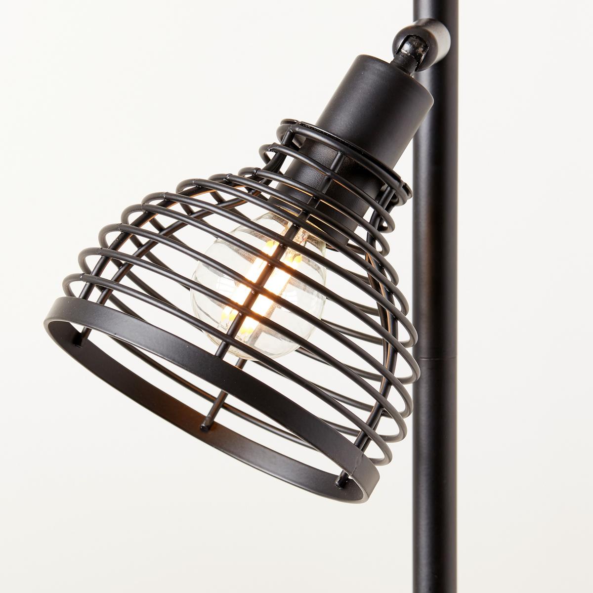 Stehleuchte Avia Schwarz ca. 42 Watt - Schwarz, Natur, Holz/Metall (20/153,5cm) - Brilliant