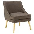 Fotelja Eleonora - prirodne boje/smeđa, KONVENTIONELL, drvo/tekstil (64/73/56cm) - Modern Living