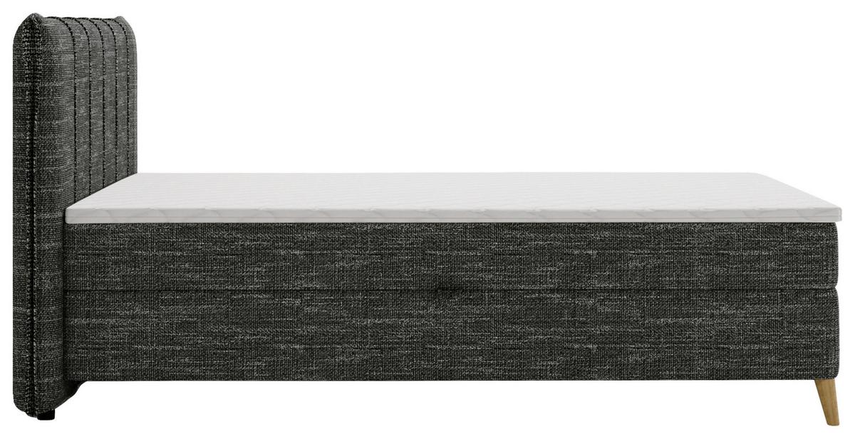 Boxbett Veloria Schwarz ca. 140x200cm - Schwarz, KONVENTIONELL, Textil/Metall (140/200cm) - Based