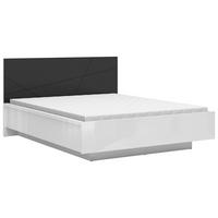 Bett Forn ca. 160x200 cm Schwarz/Weiß - Weiß Hochglanz/Schwarz, MODERN, Holzwerkstoff (160/200cm) - MID.YOU