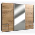 Kombischrank in Eichefarben mit Spiegel - Eichefarben/Alufarben, KONVENTIONELL, Holzwerkstoff/Metall (270 210 65cm) - Modern Living Kombischrank in Eichefarben mit Spiegel - Eichefarben/Alufarben, KONVENTIONELL, Holzwerkstoff/Metall (270 210 65cm) - Modern Living