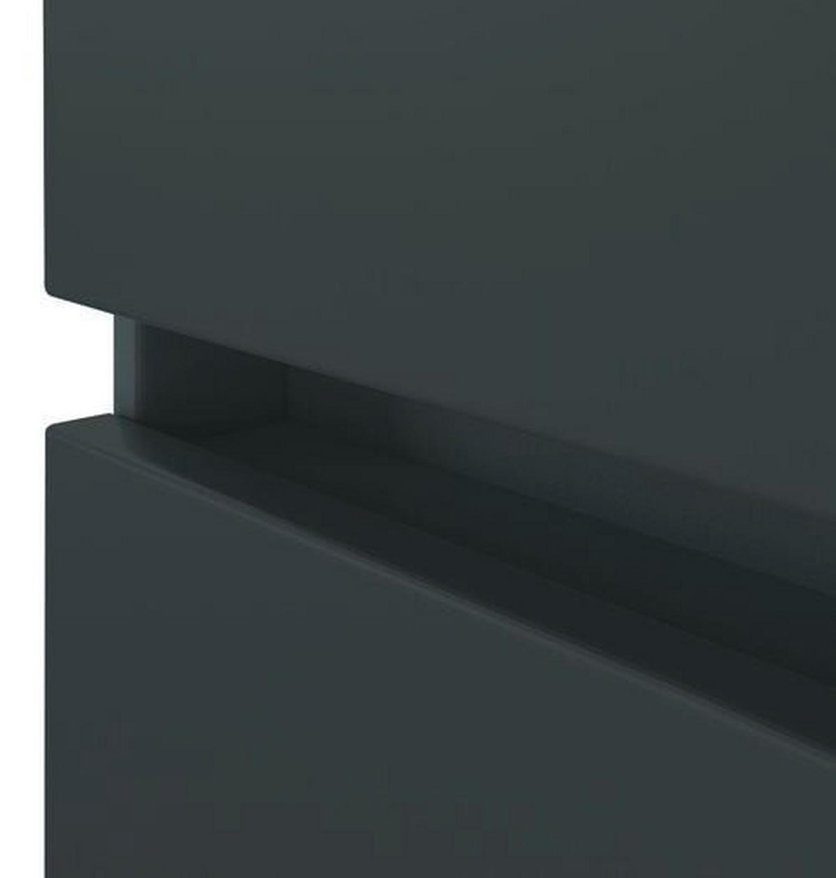 Midischrank in Grau 'Pienza' - Eichefarben/Silberfarben, Basics, Holzwerkstoff/Kunststoff (40/130/35cm) - Held