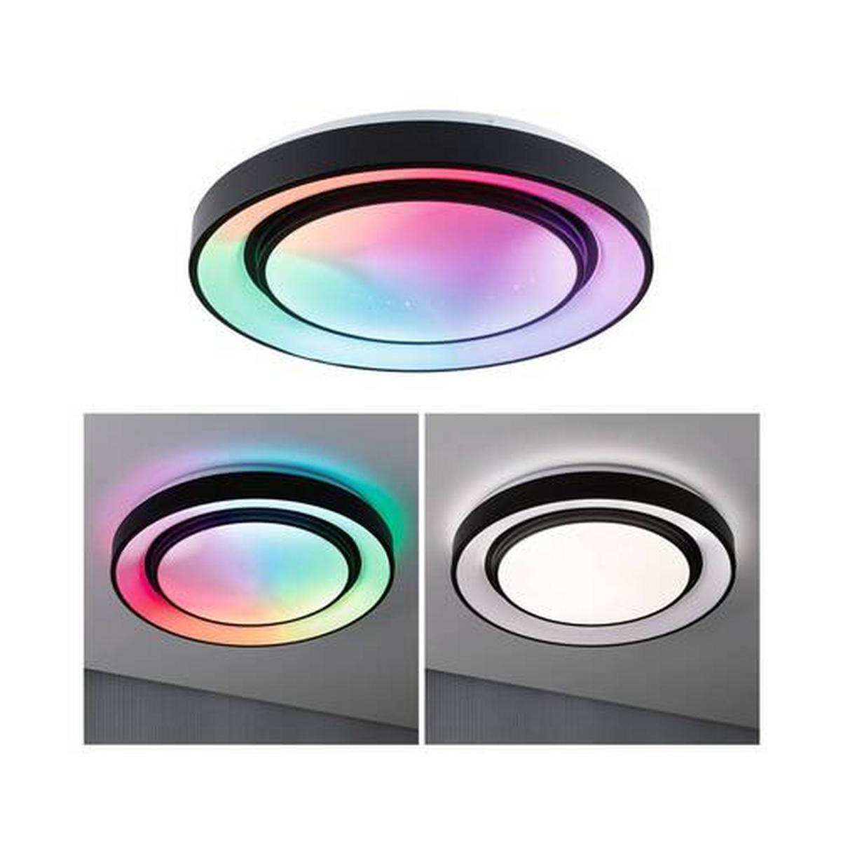 Deckenleuchte Rainbow in Schwarz/Weiß max. 38,5 Watt - Schwarz/Weiß, Design, Kunststoff/Metall (47,5/7cm) - Paulmann