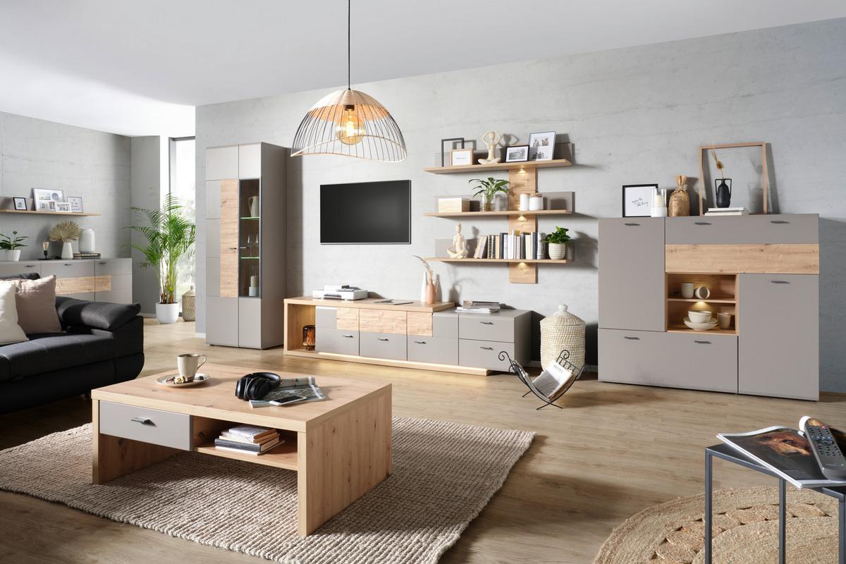 TV-Element Split One in Eichefarben - Eichefarben/Grau, MODERN, Holzwerkstoff (215/52/48cm) - Mömax