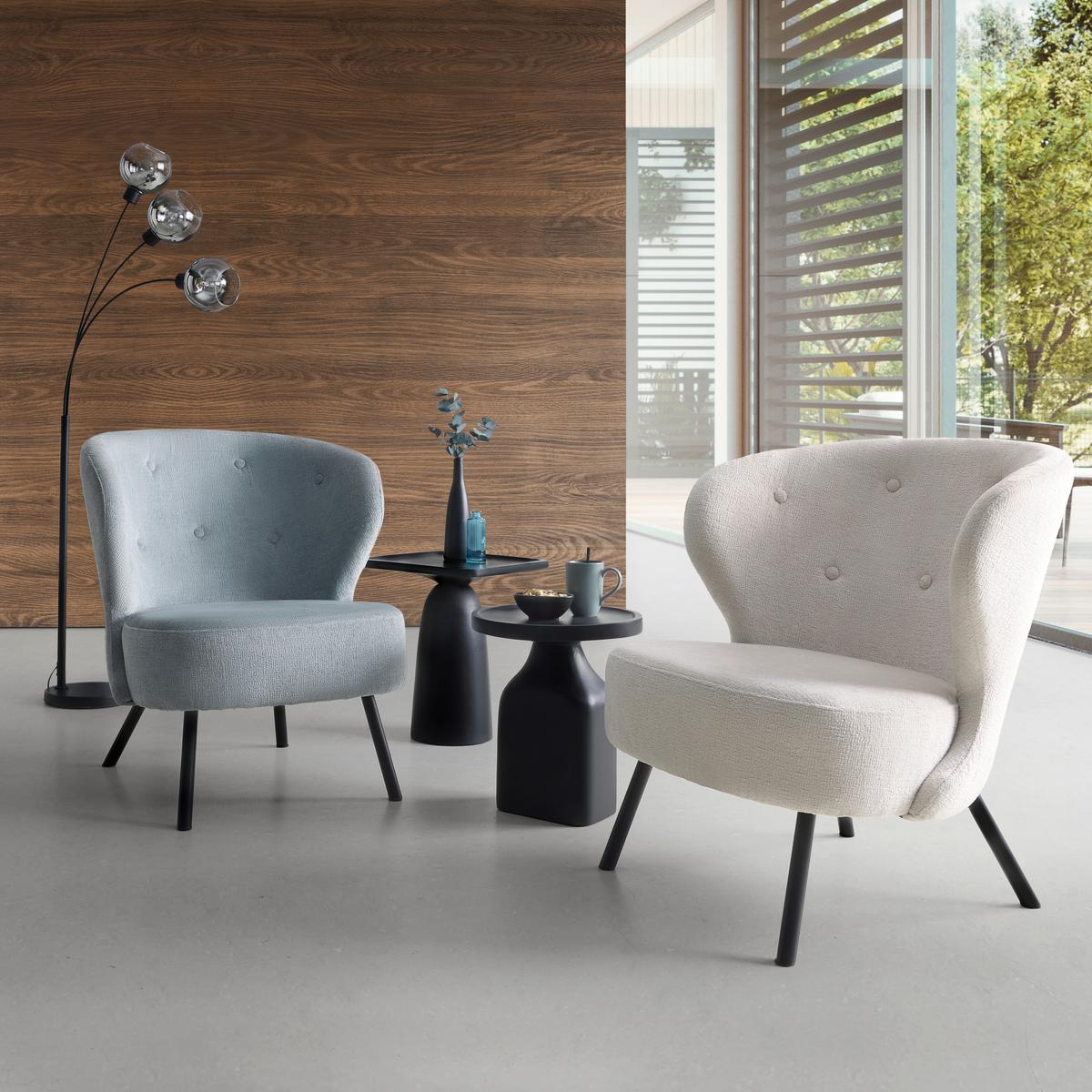 Sessel Floris Beige - Beige/Schwarz, ROMANTIK / LANDHAUS, Holz/Textil (67/77/73cm) - Mömax