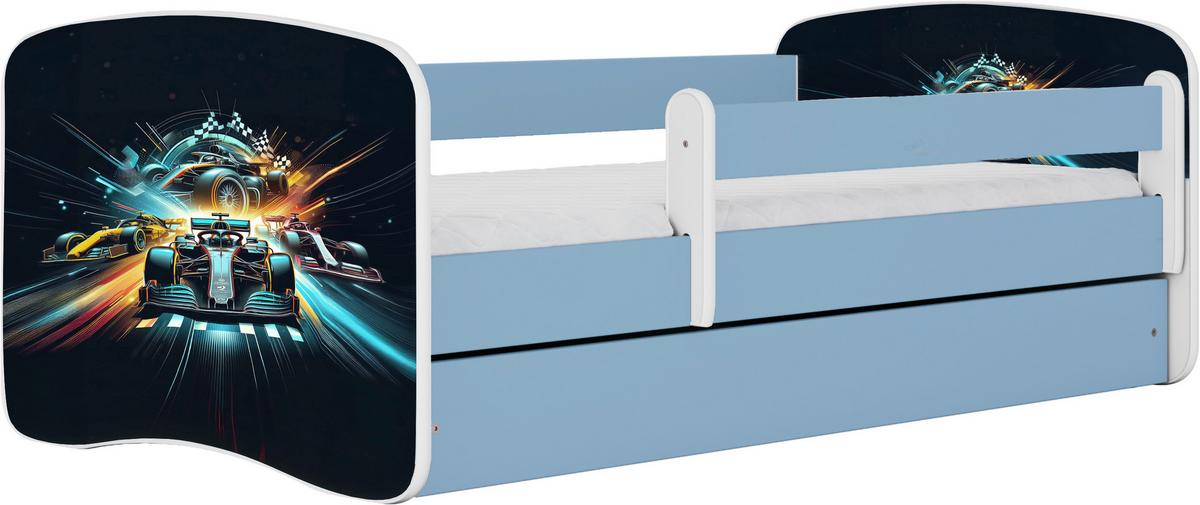 Otroška Postelja Babydreams, Bela, Modra, 80x160cm - modra/bela, Moderno, tekstil/leseni material (80/160cm) - MID.YOU