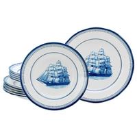 Jedilni Servis Sailing Ship, 12-Delni - modra/bela, Basics, keramika - Creatable