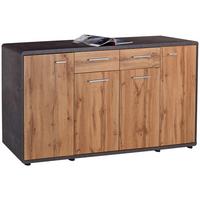 Komoda Fontana New - temno siva/barve hrasta, Moderno, umetna masa/leseni material (174,4/87,2/40cm) - Mömax