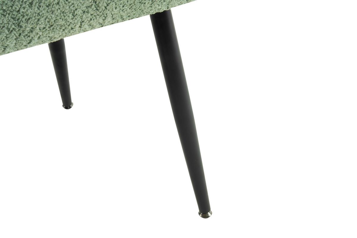 Naslanjač Weavy -Trend- - črna/svetlo zelena, Moderno, kovina/tekstil (64/78/55cm) - Premium Living