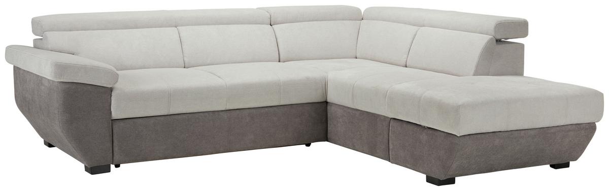 Wohnlandschaft Speedway in Grau - Schwarz/Grau, MODERN, Kunststoff/Textil (262/95/224cm) - Mömax