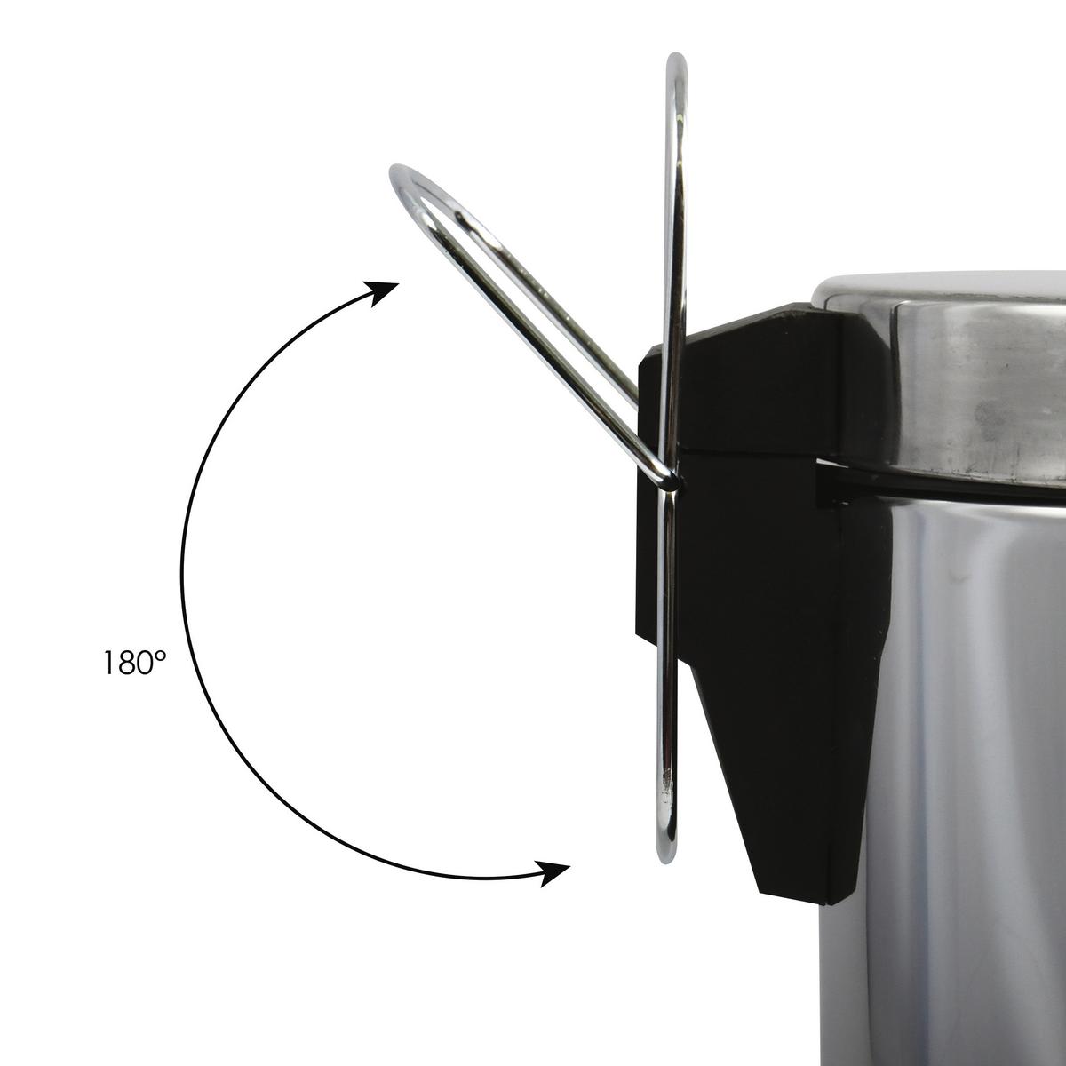 TRETEIMER 100440 - Edelstahlfarben/Schwarz, Basics, Kunststoff/Metall (36/45/36cm) - Spirella