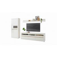 WOHNWAND CHESTER - Eichefarben/Silberfarben, Design, Glas/Holzwerkstoff (312/198/42cm) - MID.YOU