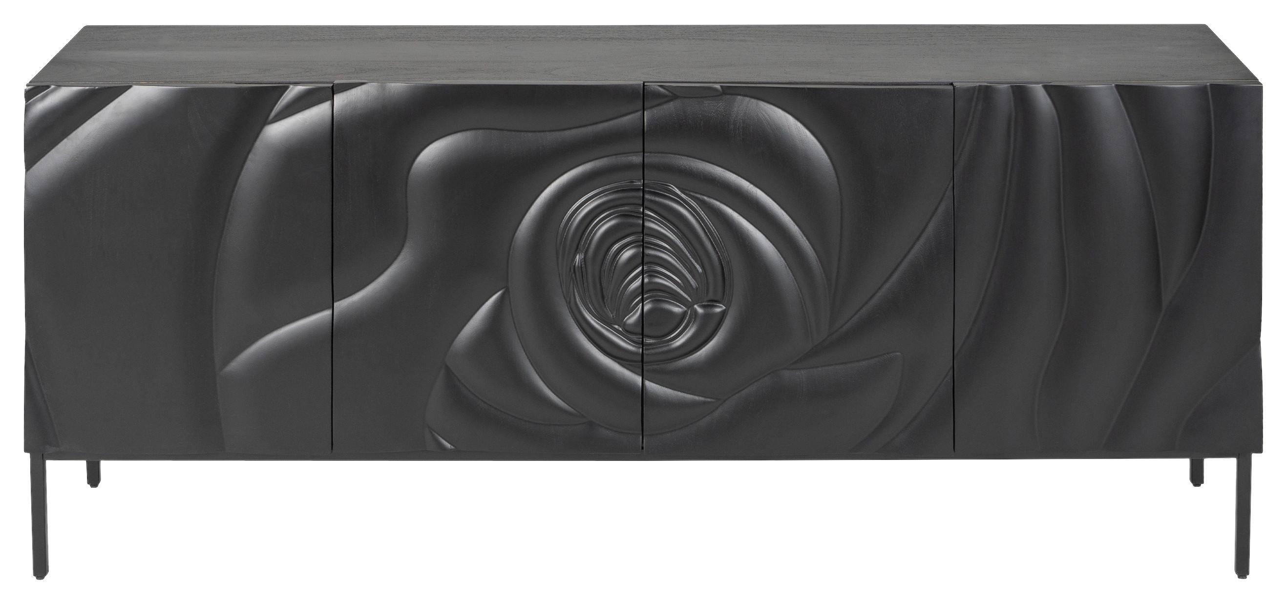 Sideboard Black Rose Schwarz - Schwarz, Trend, Holz/Metall (175/76/40cm) - Mömax