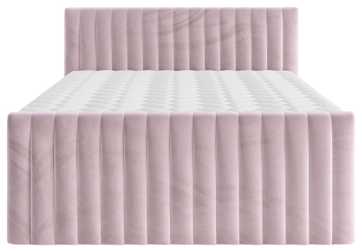 Boxpspringbett Simon in Flieder ca. 180x200cm - Flieder/Schwarz, Konventionell, Holzwerkstoff/Kunststoff (180/200cm) - Premium Living