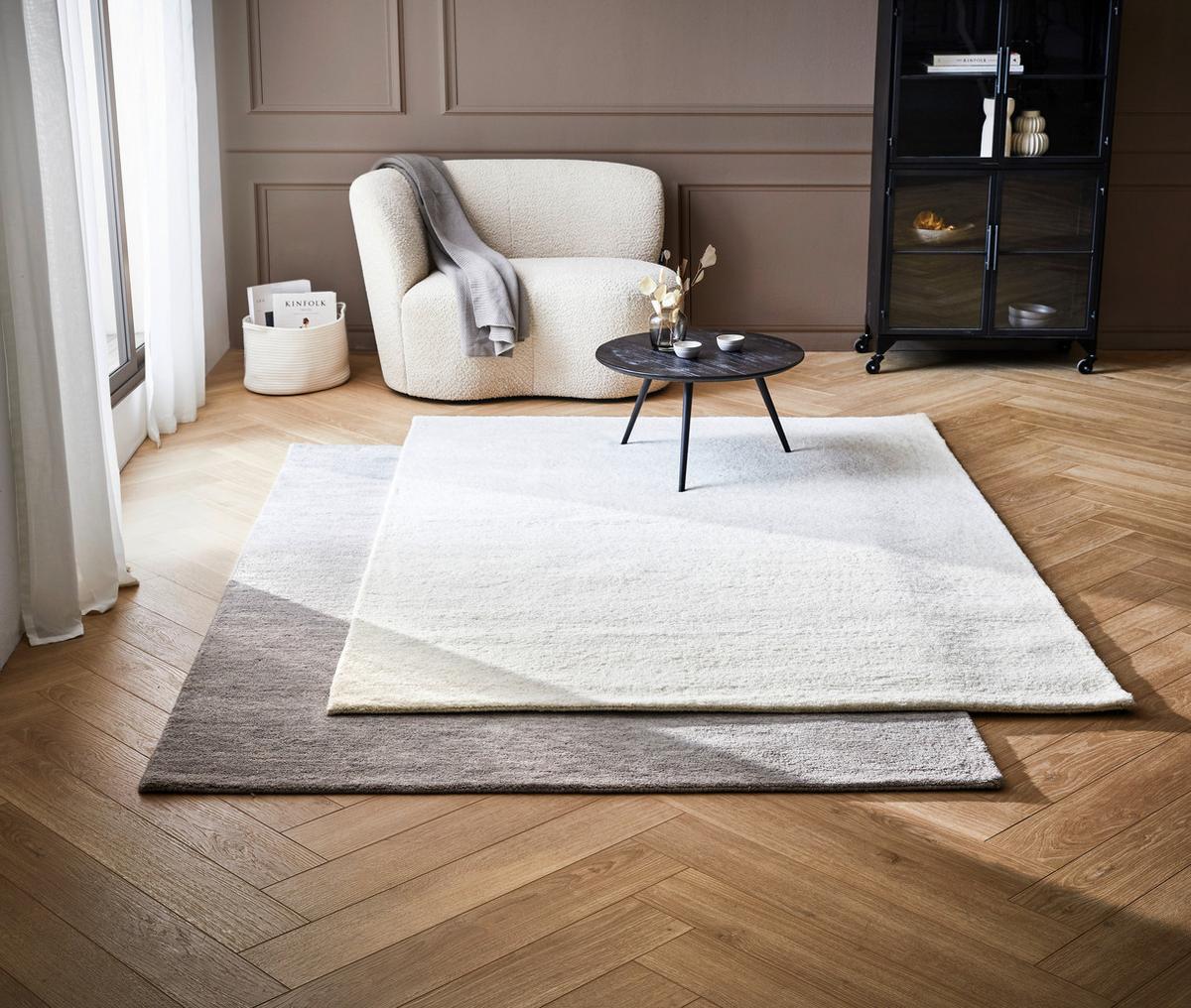 DYWAN WEŁNIANY NADOR - biały, Design, tkanina (130/190cm) - Linea Natura
