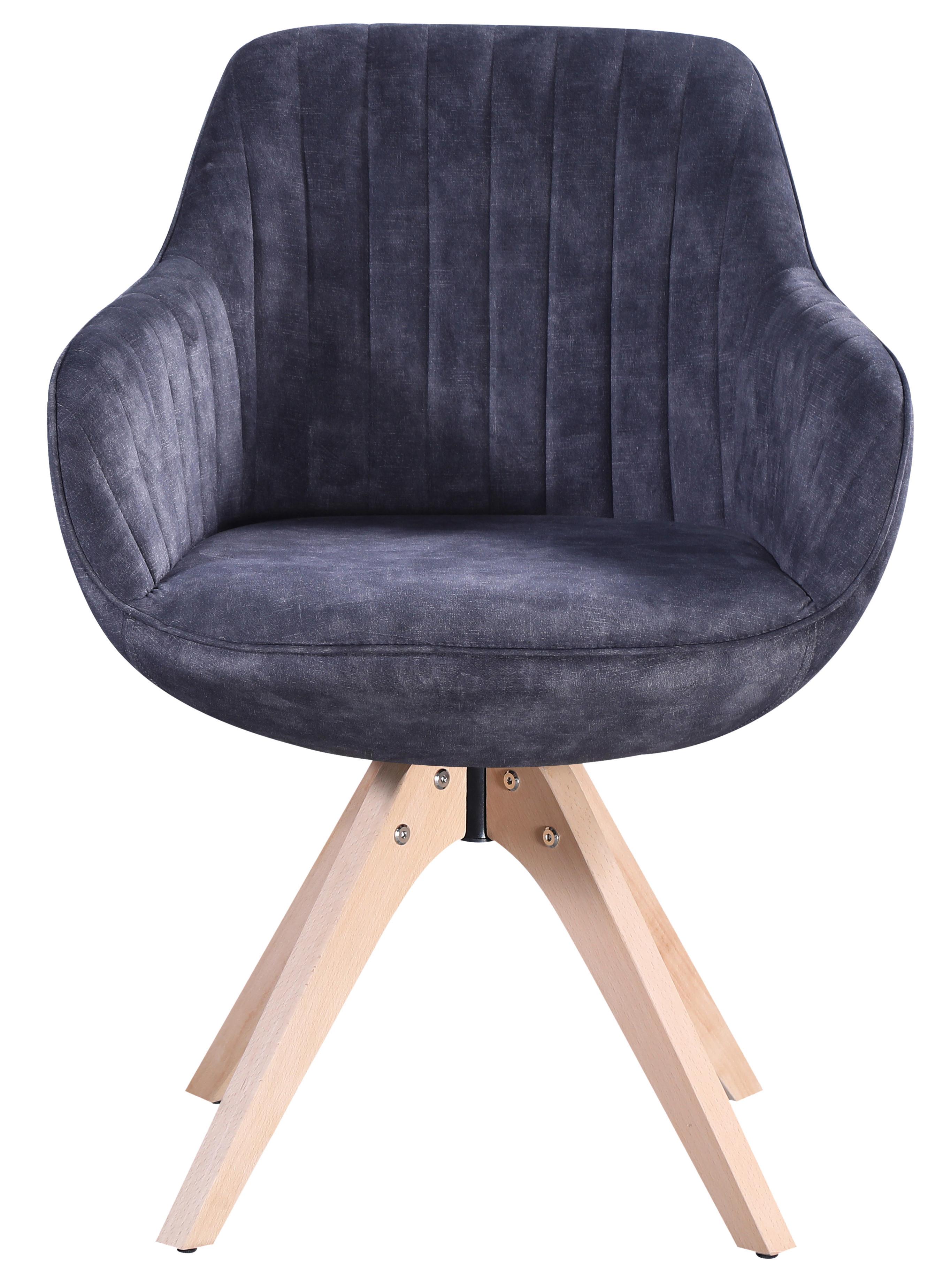 STOL MED ARMSTÖD RELAX -BASED- - brun/antracit, Modern, trä/textil (60/82/61cm) - Mömax